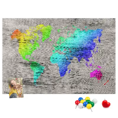 Memobord van kurk Universele wereldkaart