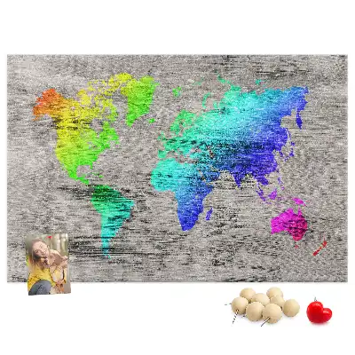 Memobord van kurk Universele wereldkaart