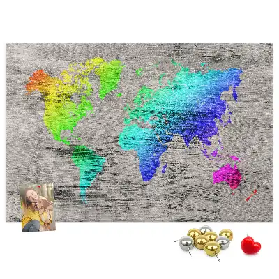 Memobord van kurk Universele wereldkaart