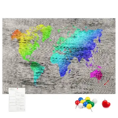 Memobord van kurk Universele wereldkaart
