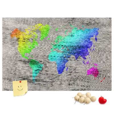 Memobord van kurk Universele wereldkaart