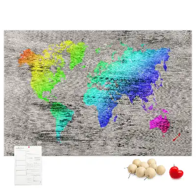 Memobord van kurk Universele wereldkaart
