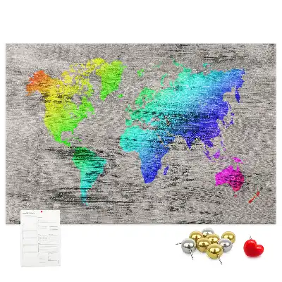 Memobord van kurk Universele wereldkaart
