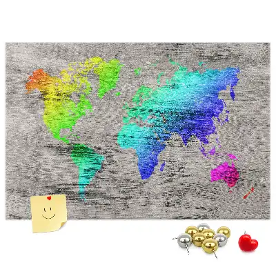 Memobord van kurk Universele wereldkaart