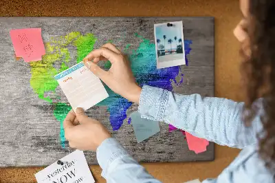 Memobord van kurk Universele wereldkaart