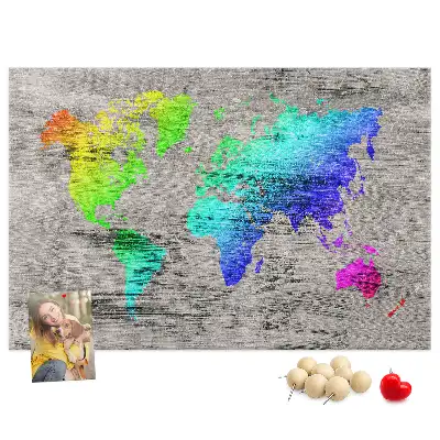 Memobord van kurk Universele wereldkaart