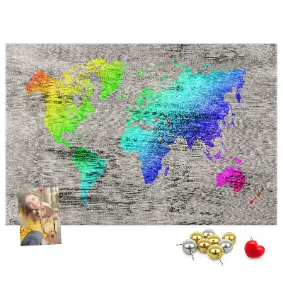 Memobord van kurk Universele wereldkaart