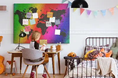 Kurk prikbord Wereldkaart voor op kantoor
