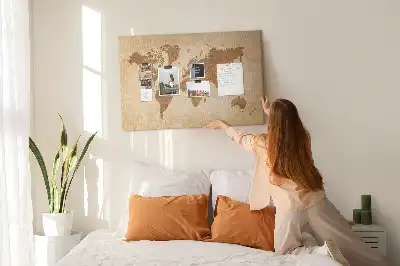 Memobord van kurk Wereldkaart in oude stijl