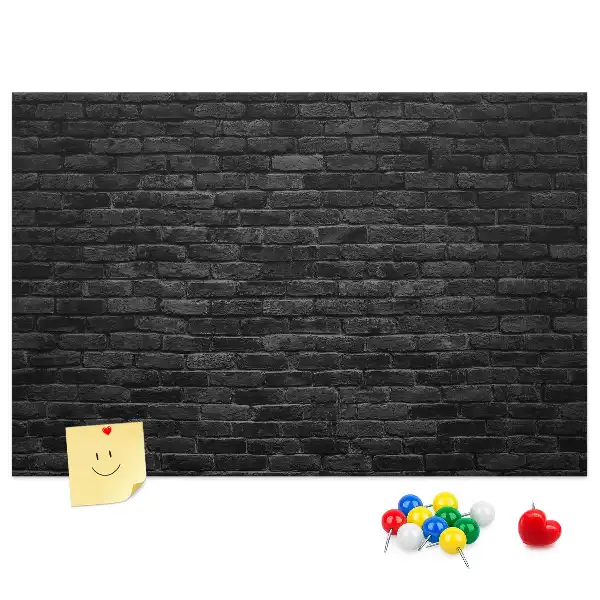 Memobord van kurk Donkere bakstenen muur