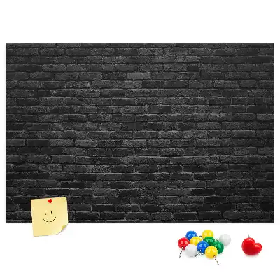 Memobord van kurk met print van donkere bakstenen muur