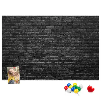 Memobord van kurk Donkere bakstenen muur