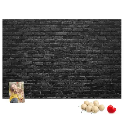 Memobord van kurk Donkere bakstenen muur