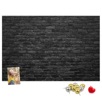 Memobord van kurk Donkere bakstenen muur