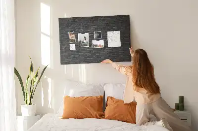 Memobord van kurk Donkere bakstenen muur