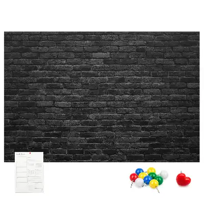 Memobord van kurk Donkere bakstenen muur