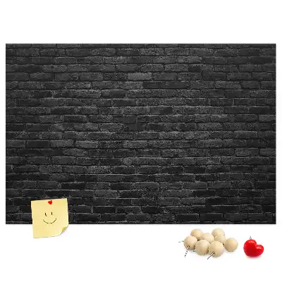 Memobord van kurk Donkere bakstenen muur