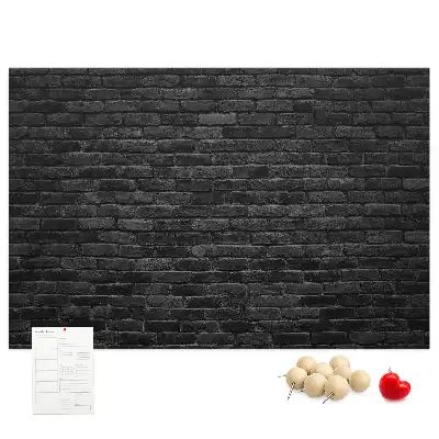 Memobord van kurk Donkere bakstenen muur