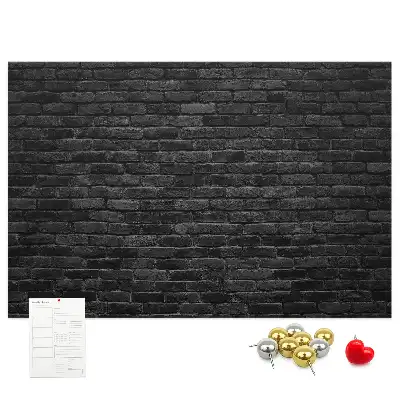 Memobord van kurk Donkere bakstenen muur