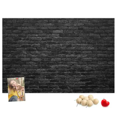 Memobord van kurk Donkere bakstenen muur