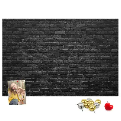 Memobord van kurk Donkere bakstenen muur