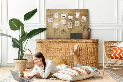 Kurk prikbord Vintage wereldkaart