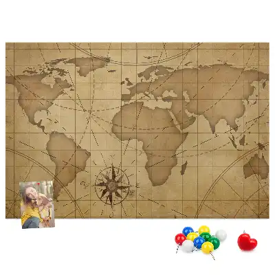 Kurk prikbord Vintage wereldkaart