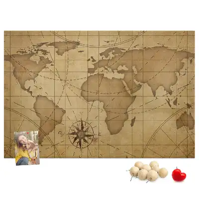Kurk prikbord Vintage wereldkaart