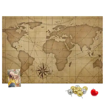 Kurk prikbord Vintage wereldkaart