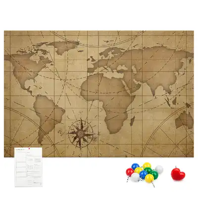 Kurk prikbord Vintage wereldkaart