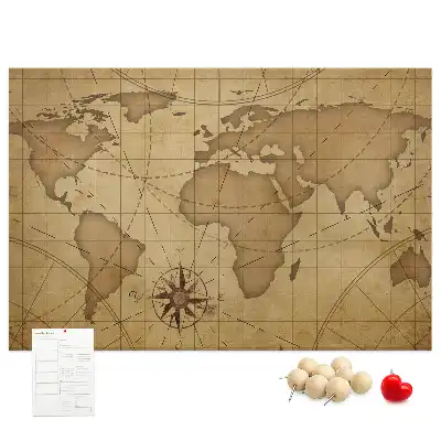 Kurk prikbord Vintage wereldkaart