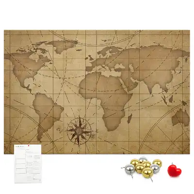 Kurk prikbord Vintage wereldkaart