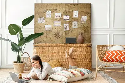 Kurk prikbord Vintage wereldkaart