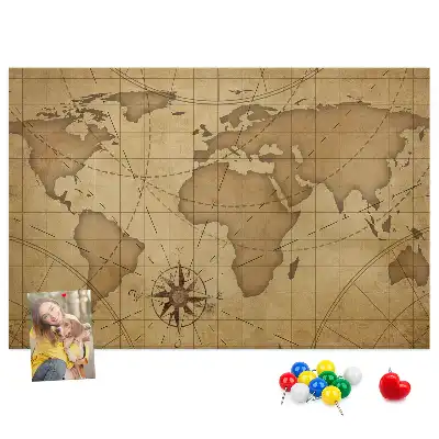 Kurk prikbord Vintage wereldkaart