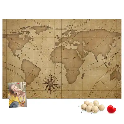 Kurk prikbord Vintage wereldkaart
