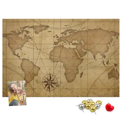 Kurk prikbord Vintage wereldkaart