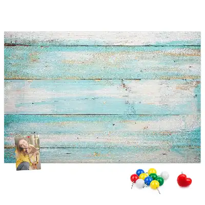 Memobord van kurk Blauwe planken