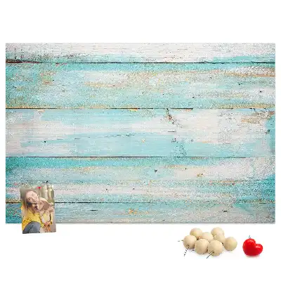 Memobord van kurk Blauwe planken