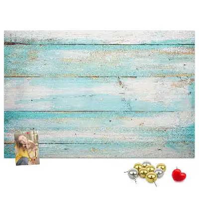Memobord van kurk Blauwe planken