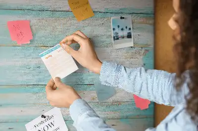 Memobord van kurk Blauwe planken