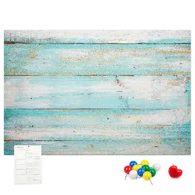 Memobord van kurk Blauwe planken