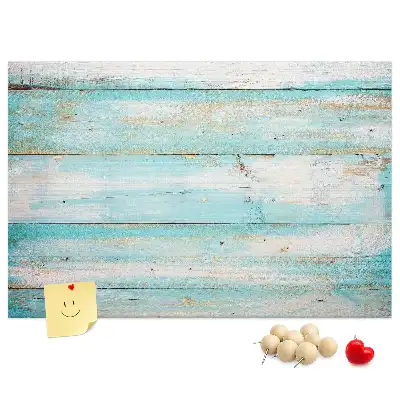 Memobord van kurk Blauwe planken