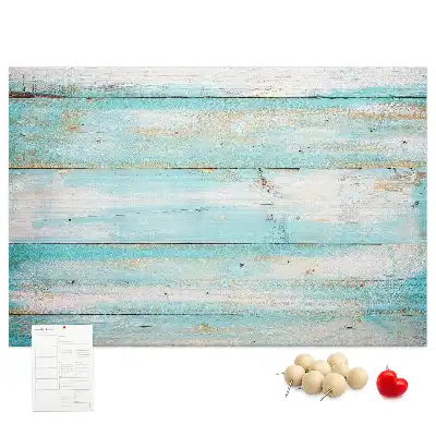 Memobord van kurk Blauwe planken