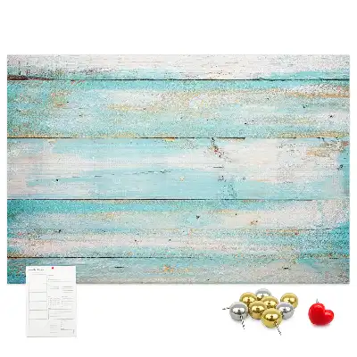 Memobord van kurk Blauwe planken