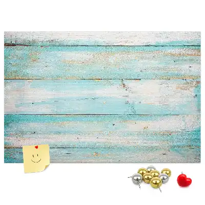 Memobord van kurk Blauwe planken