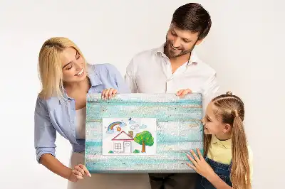 Memobord van kurk Blauwe planken