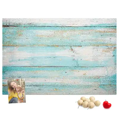 Memobord van kurk Blauwe planken