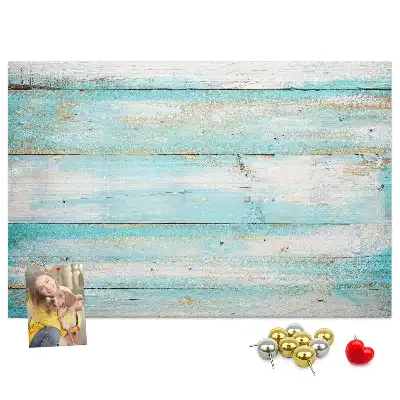 Memobord van kurk Blauwe planken