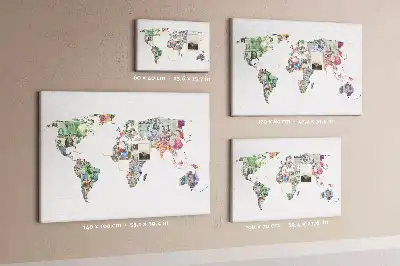 Memobord van kurk Schematische kaart van de wereldbol