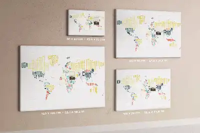 Memobord van kurk Namen van landen